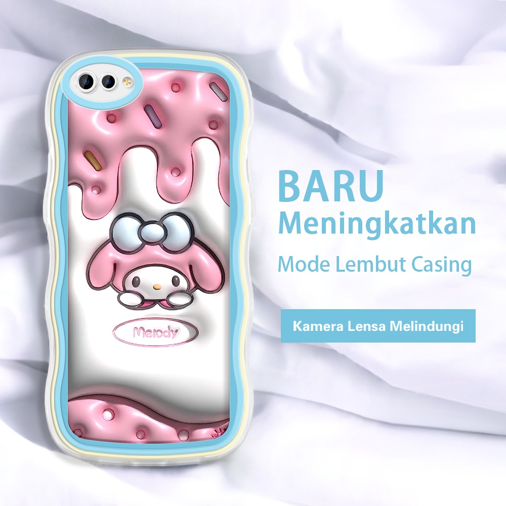 Realme 3 pro C1 C2 Casing Ponsel Pola 3D my melody warna-warni gelombang batas Case jelly hp kesing 