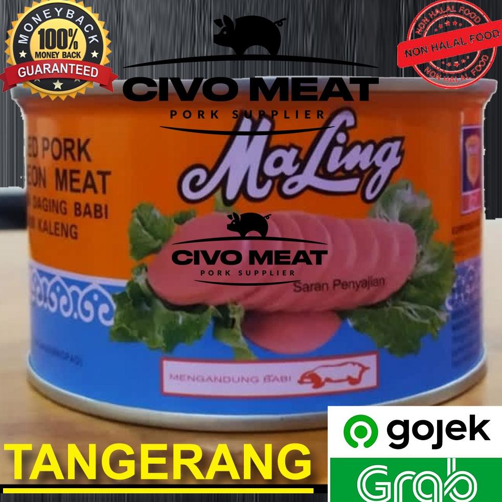 

Maling Canned Luncheon Pork tts 397gr Daging Babi Ma Ling Kaleng Besar Best Seller