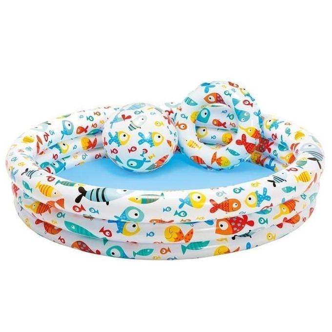 Intex Kolam Anak Bonus Bola Ban Renang Mainan Berenang Mandi Edukasi