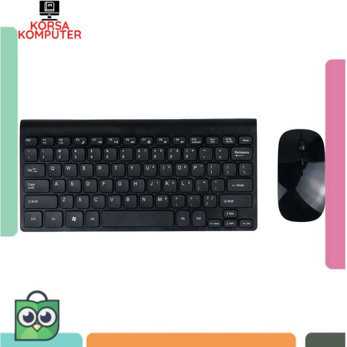 Keyboard Komputer Wireless Keybord Mouse PC Kantor Tanpa Kabel