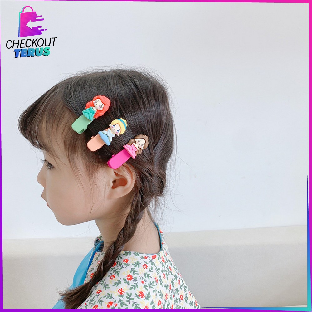 CT C878 Jepit Rambut Anak Karakter 5IN1 Hair Pin Set Aksesoris Rambut Anak Perempuan  Set Jepitan Rambut Korea Motif Bunga Lucu Import