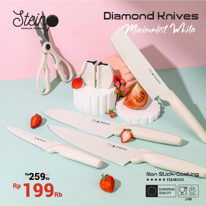 Stein Steincookware Pisau Diamond Knives Set 6 In 1 Pisau Dapur