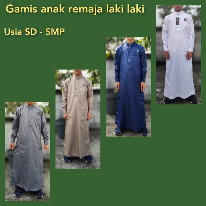Jubah Gamis Anak Remaja Laki Laki Polos Lengan Panjang Putih