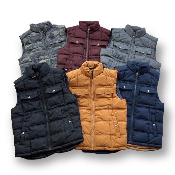 Goodfellow Midweight Herringbone Puffer Vest Original Rompi Vespa Pria