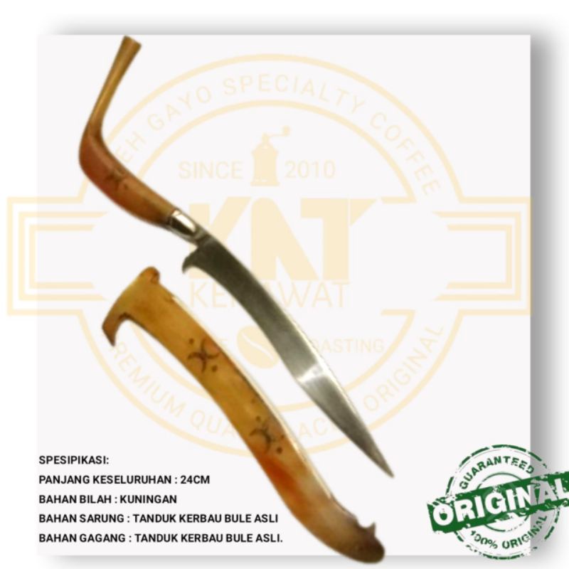 RENCONG ACEH ASLI TANDUK KERBAU BULE 24cm SOVENIR KHAS ACEH ASLI.