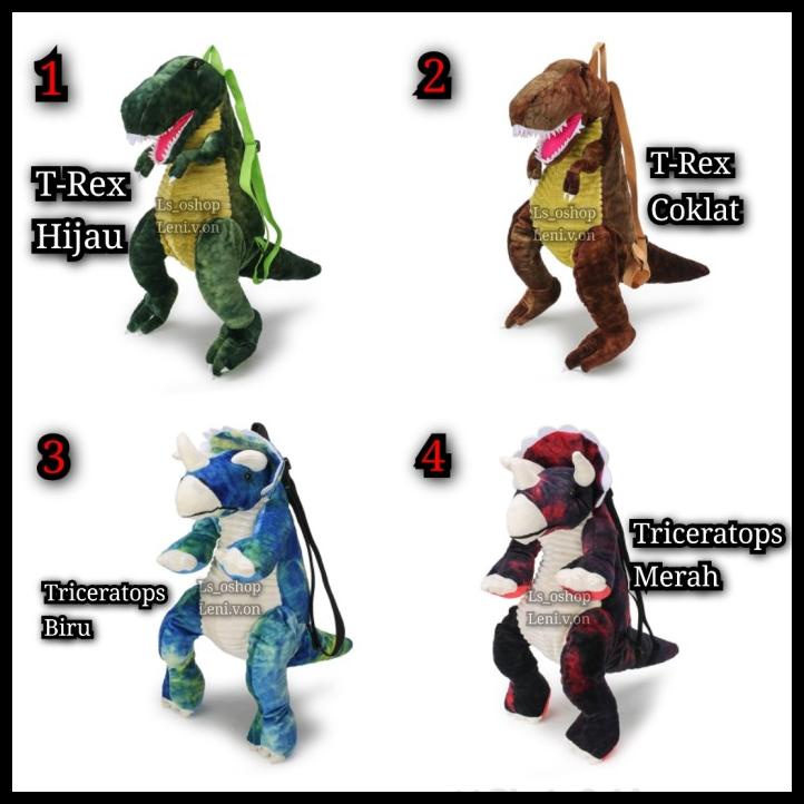 Tas Karakter Dino / Tas Dinosaurus / Tas Ransel Anak / Tas Boneka Dino