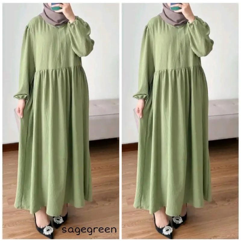 [JUMBO LD120] BELENA MIDI DRES JUMBO KRINGKEL CRINCLE//GAMIS CRINCLE KRINGKEL//GAMIS KRINGKEL JUMBO LD 120