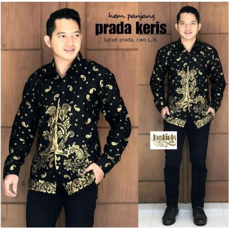 COD BAJU PRIA LENGAN PANJANG KEMEJA BATIK KERIS PRADA hilda