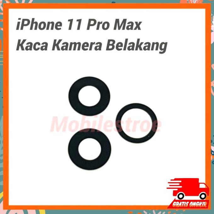 Kaca Kamera Belakang Iphone 11 Pro Max (Satu Set) Tanpa Ring