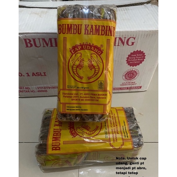 

Paling Popular.. Bumbu Kambing Cap Udang Sasetan 1 pack isi 20pcs 73