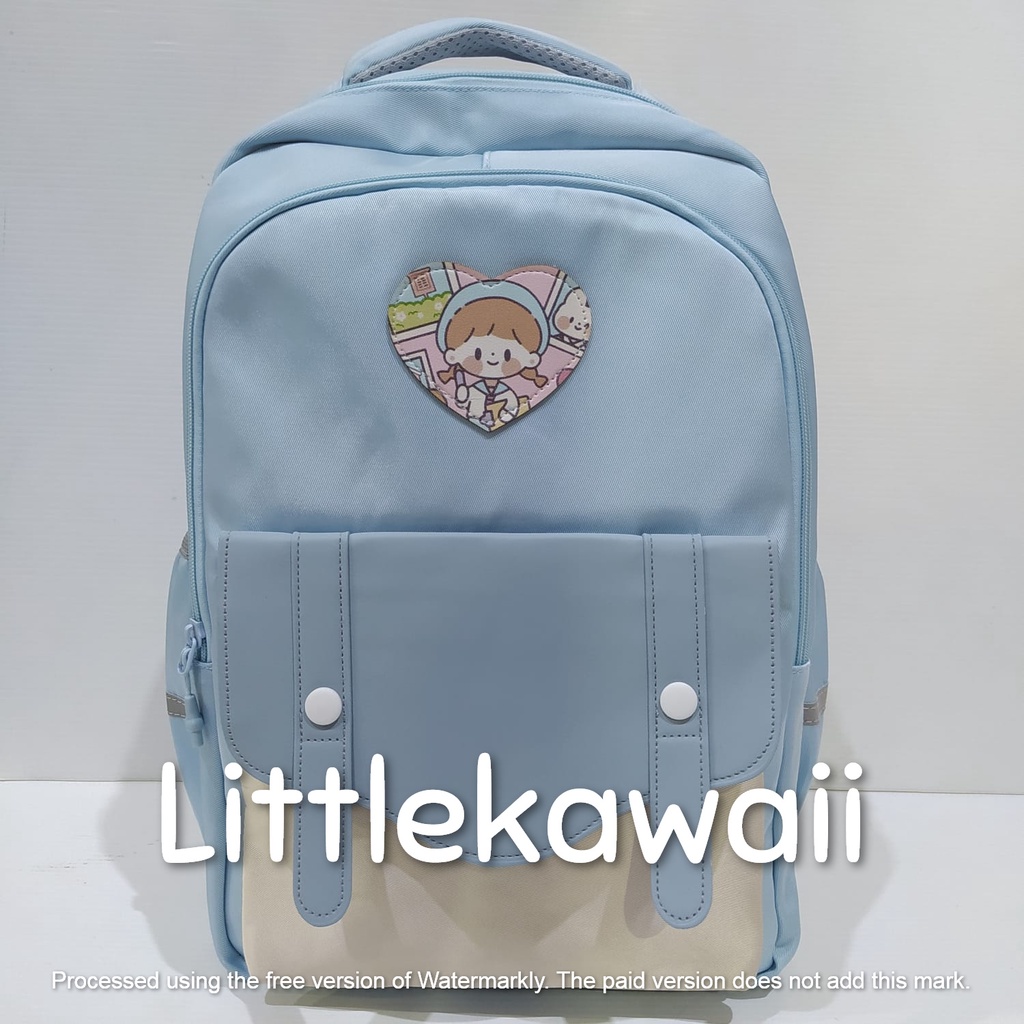 LK/Tas Ransel Laptop Backpack Parasut Sekolah Fashion Anak Remaja Shy Fly To You Cool Flower Gantungan Import