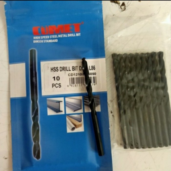Mata Bor Besi Stainless 10mm HSS Drill Bit Black Oxide 10.0 mm CUMET
