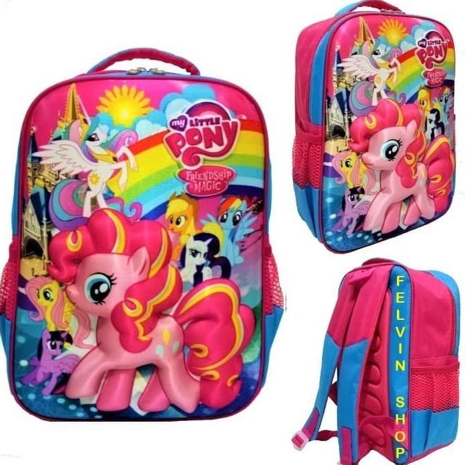 Tas Sekolah Anak Little Pony 3D Gambar Timbul