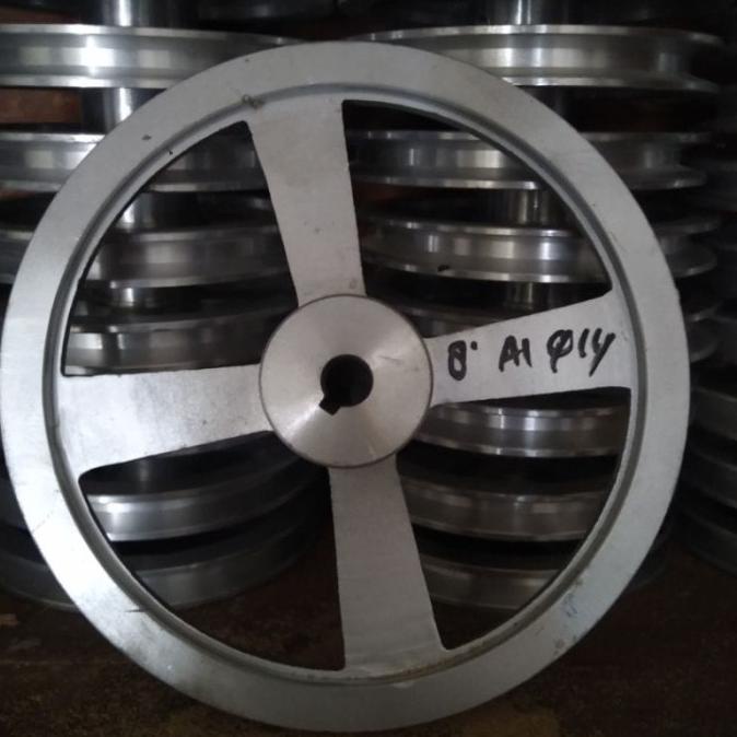 {{{{}}] Pully A1 8 inci as19mm pully alumunium
