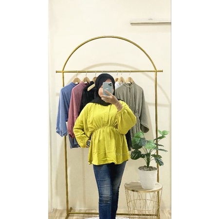 ALESHA BLOUSE PINGGANG KARET FIT TO XXL | BLOUSE WANITA | ATASAN WANITA