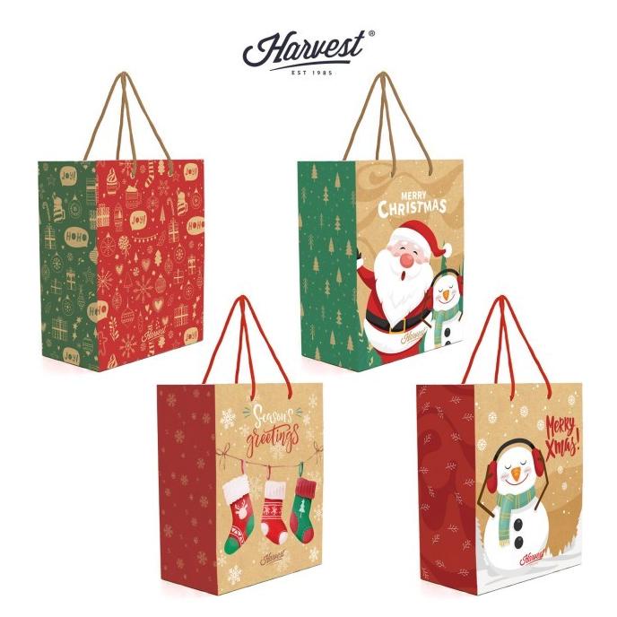 

Paper Bag Natal / Christmas Harvest Merry Xmas (M) - Paket isi 4