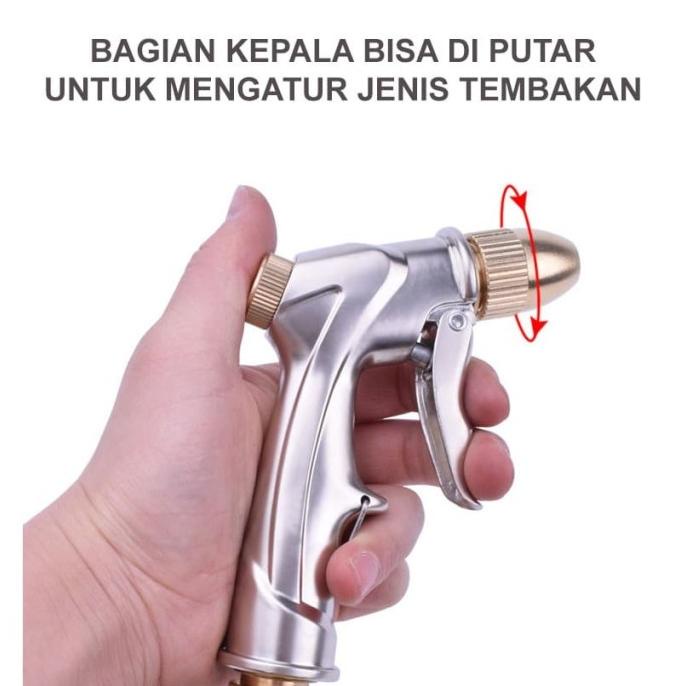 Semprotan Water Jet Gun Stainless Untuk Siram tanaman/Cuci/Motor/mobil