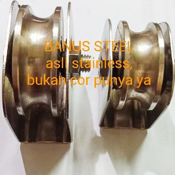 Roda Stainless 3" Inch 304 Geser Pintu Geser Pintu Sliding Pintu Pagar
