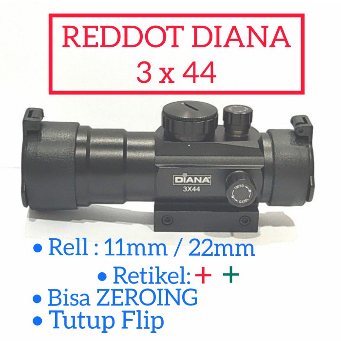 Terlaris Reddot Diana 3X44 ( Reddot Bushnell, Bsa , Hakko , Reddot Gsr )