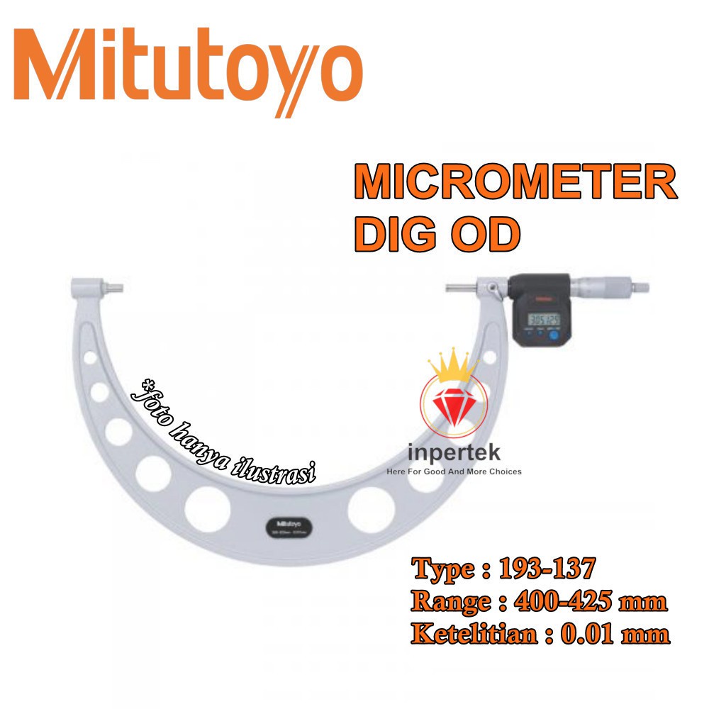 Micrometer MITUTOYO 193-137 Micrometer 400-425 MicroMeter Digital OD Alat Ukur Mitutoyo