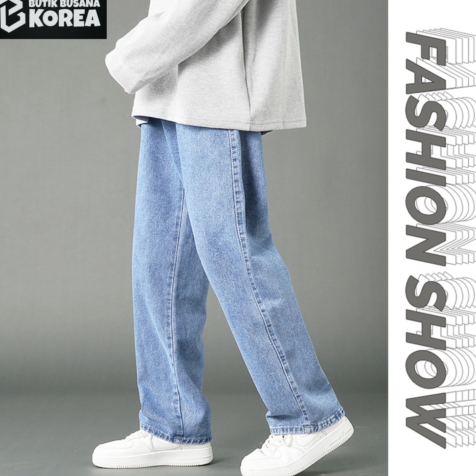 LANGSUNG ORDER Celana jeans pria Jeans korean style pria blue straight loose jeans celana panjang 20