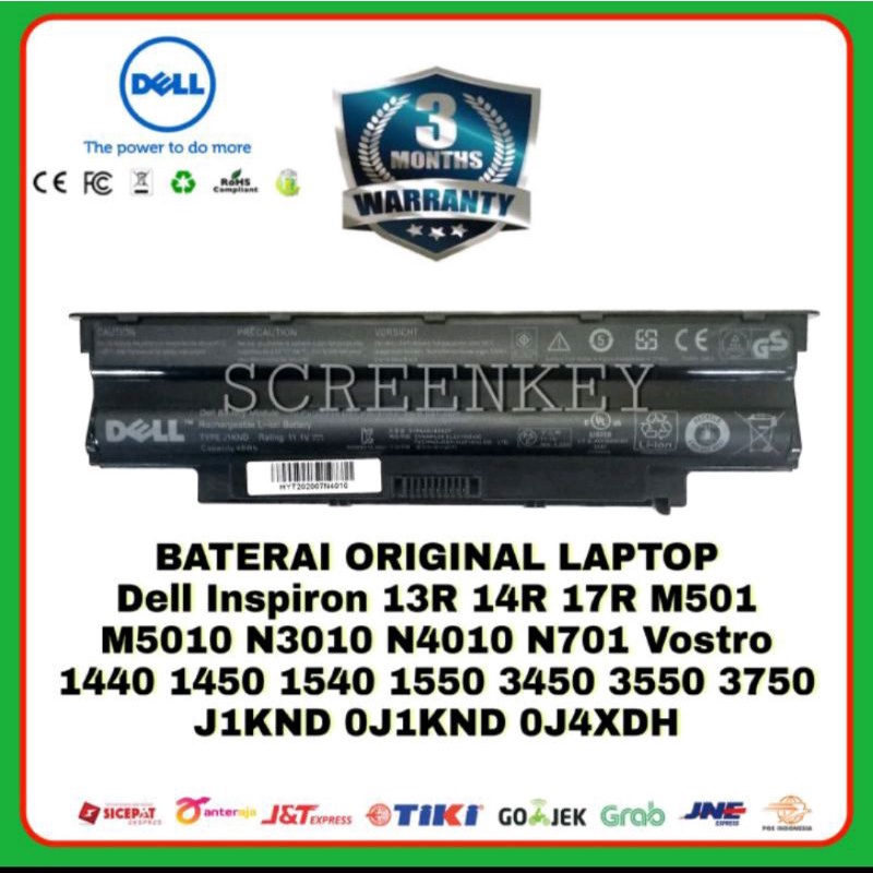 Baterai Batre Laptop Dell Inspiron N4110 N4050 N4010 N4050 N4010 14R Vostro 2420 3450 J1KND Original