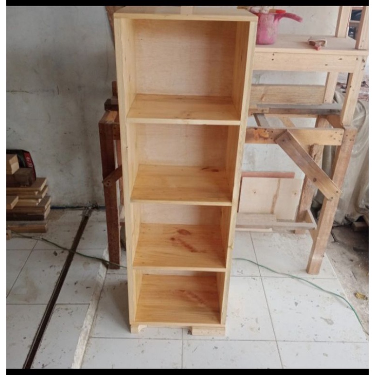 rak buku kayu jati belanda