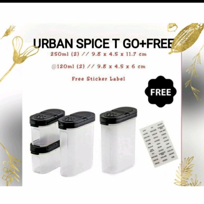 Octanita_Id- Urban Spice To Go / Spice To Go Hitam Tupperware 4 Pcs