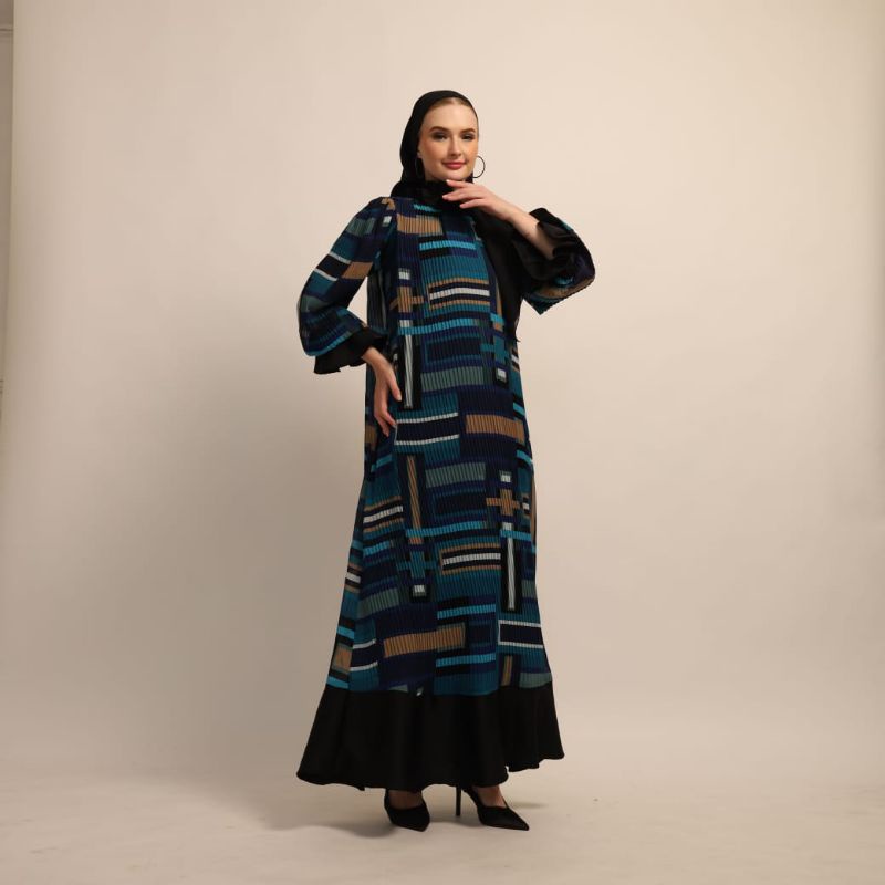 Qorry dress/dress plisket/dress plisket motif