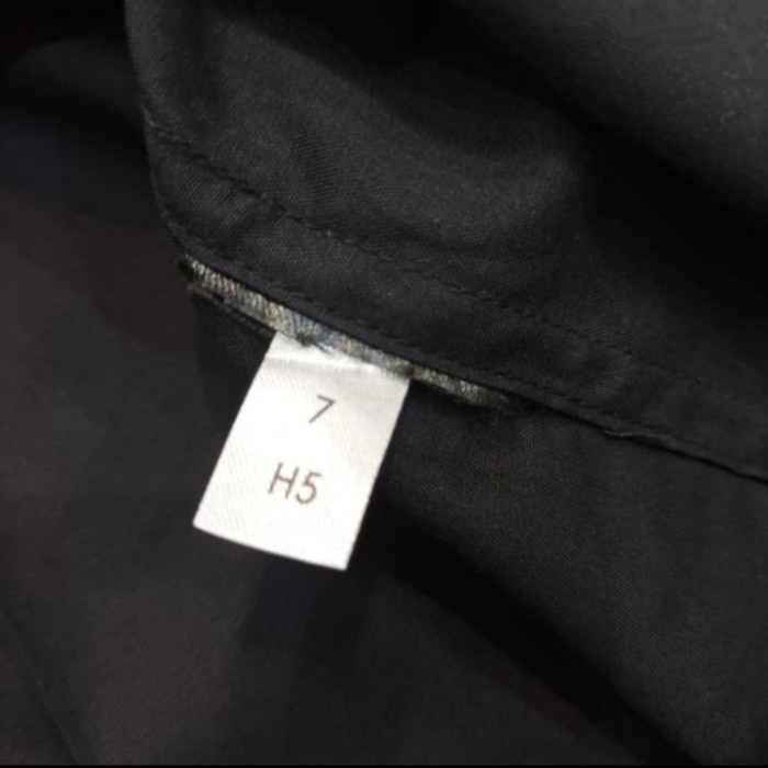 Kemeja Uniqlo Open Collar Black Original