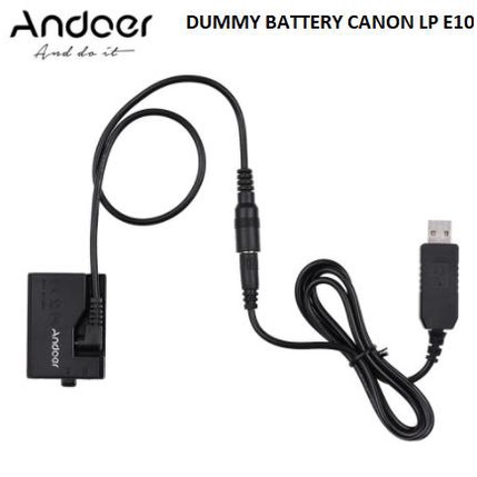 Original Andoer to Canon DC Coupler Dummy Battery LP-E10 LP E10