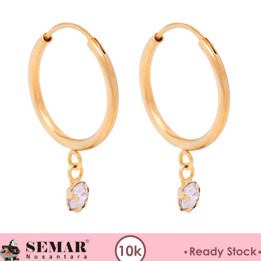 BY51 Anting Emas Jipsi Batu Putih 10K Semar Nusantara Best