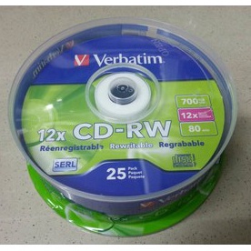 BestSeller  CD-RW Verbatim CB 25 / CDRW blank verbatim tabung 25 / CD RW 12X