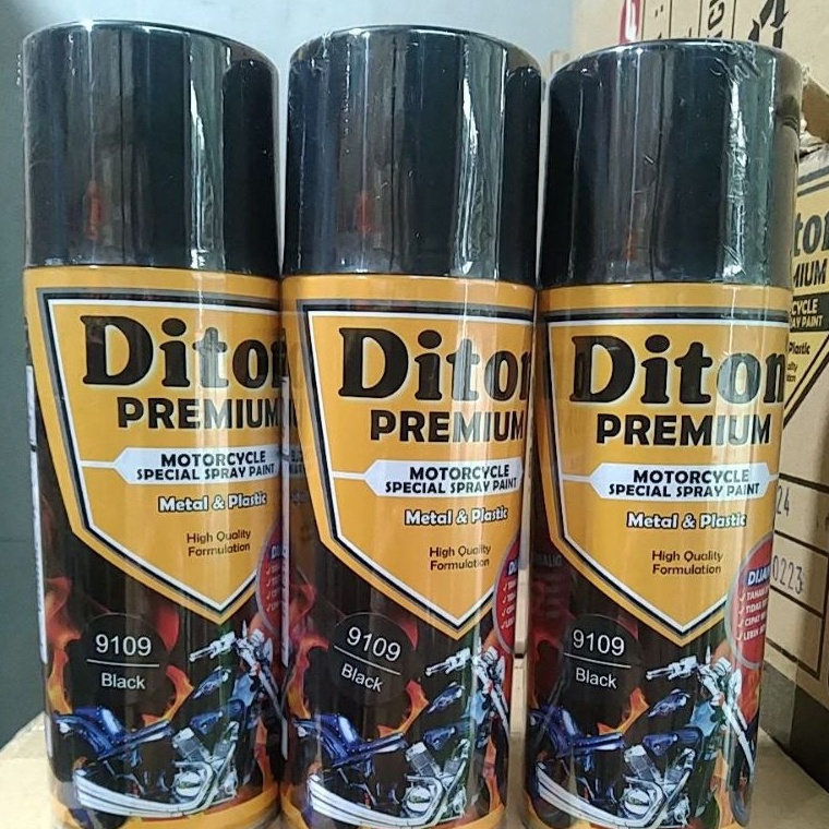 Menarik| Pilok Pilox Cat Diton Premium Black 9109 Hitam Hitam Glossy Hitam Polos diton premium 400cc