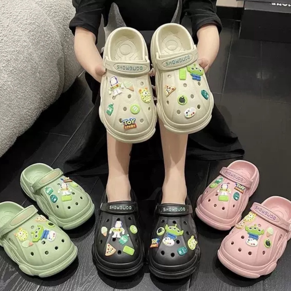 [UMI.13Jn23ᴿ] AVELINE PROMO Sandal Kodok Slop Wanita Model Toystory / Sandal Toy Story Terbaru Impor