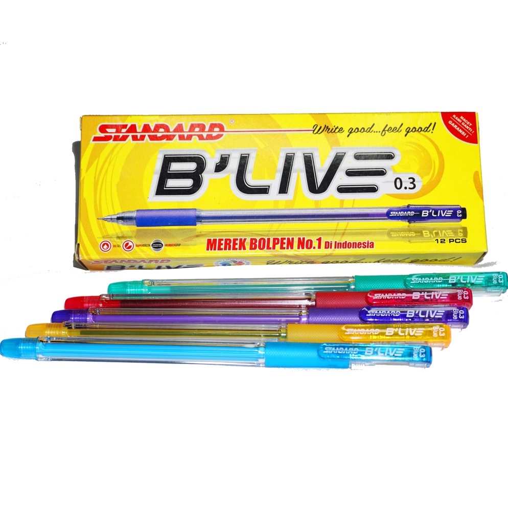 

Terbatas 12pcs - Pulpen STANDARD Pen BLIVE | Bulpen B’Live | BLIVE | B-Live 05F