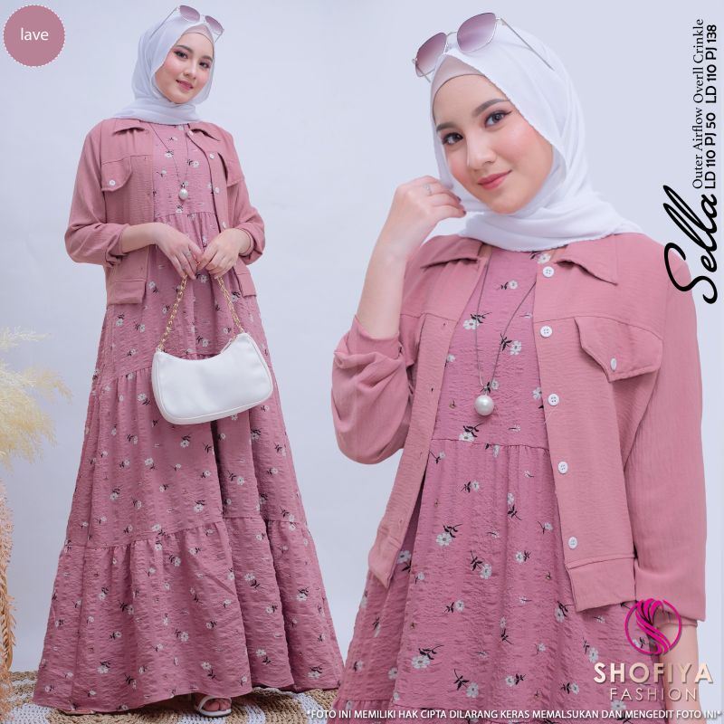 [BARU] SELLA • KEINAN BY SHOFIYA SET DRESS MIX OUTER CANTIK