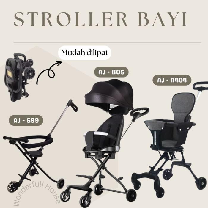 Stroller Stroller Baby Kereta Dorong Balita Lipat Stroller Traveling Portable