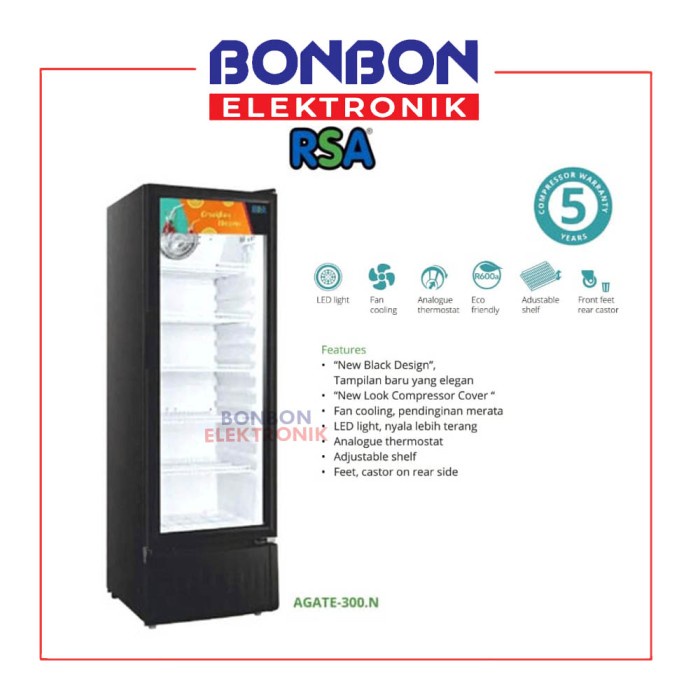 Terlaris Rsa Showcase Display Cooler Agate-300N / Agate300 / Agate 300
