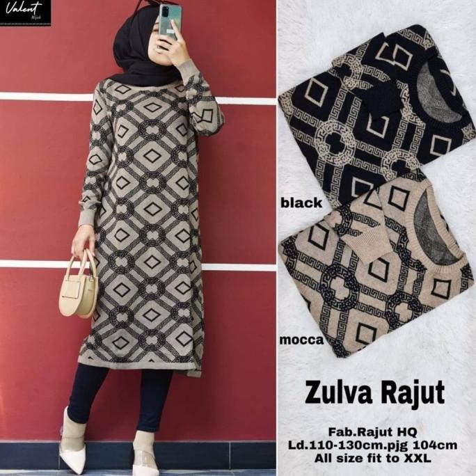 Zulva Rajut long tunik rajut import tunik muslim baju rajut wanita
