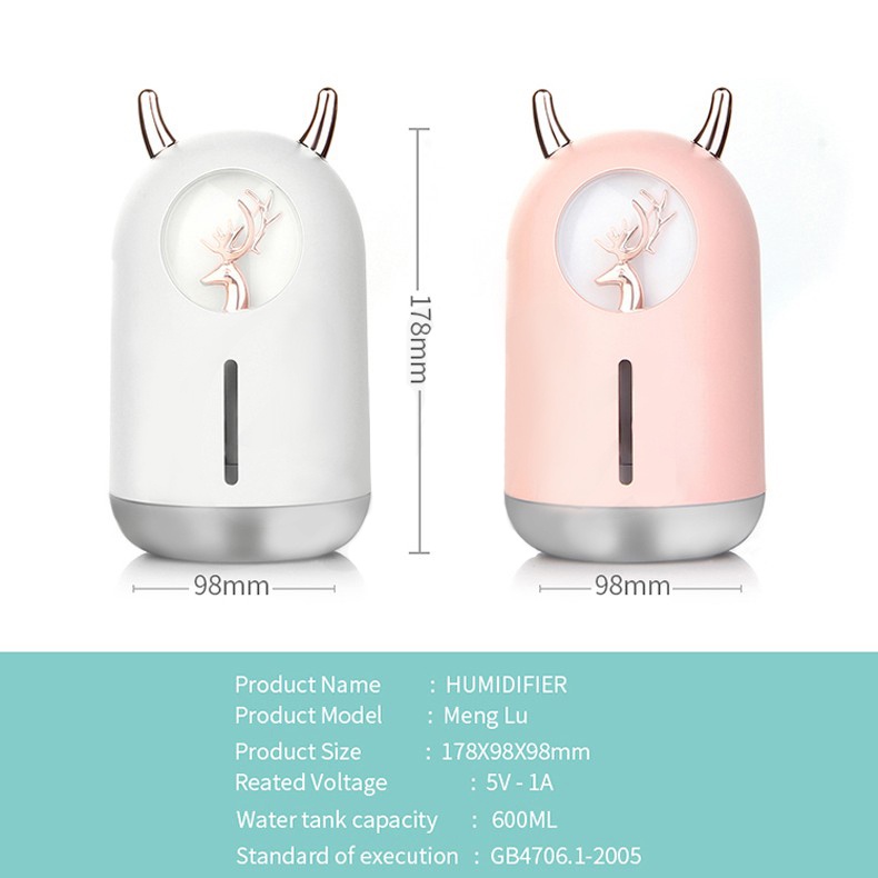 Holiven 100% ORI cute Bear Humidifier 600ML Essential Oil Diffuser Aroma Terapi Pengharum Ruangan