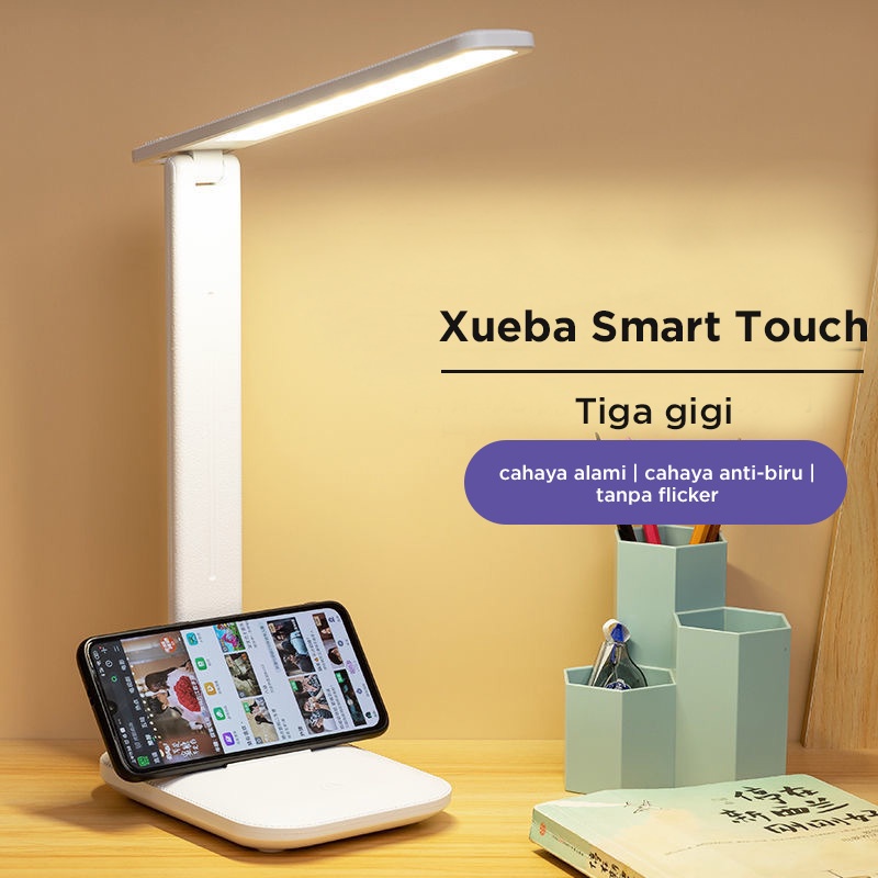 Holiven Lampu Meja / Lampu Belajar / Lampu Baca Lipat Desklamp LED Foldable 3 Warna Dimmer