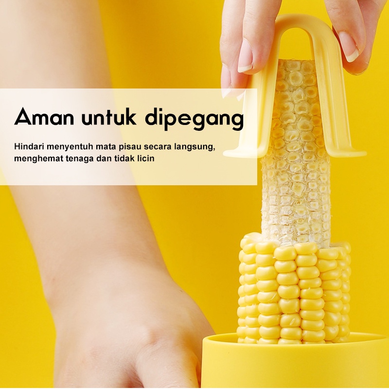 Holiven Alat Pengupas / Perontok Jagung Stainless Steel Multifungsi Dengan Kompartemen