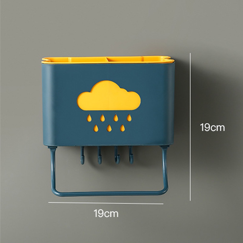 Holiven Rak Gantung Penyimpanan Dapur dan Kamar Mandi / Kotak Alat Masak Spatula Sendok Garpu Pisau Handuk Lap