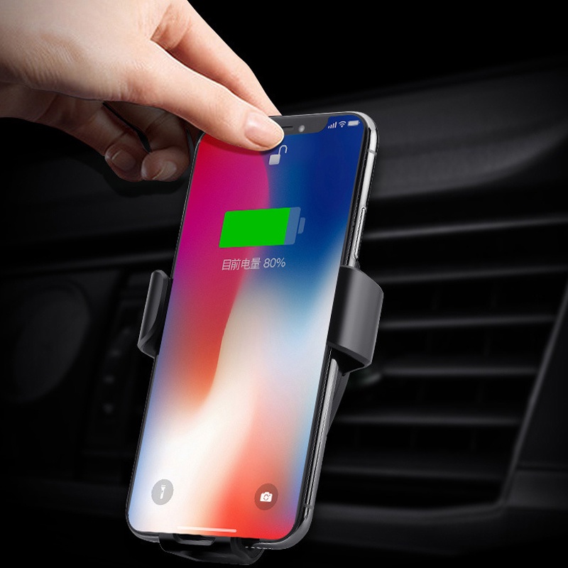 Holiven Smartphone HP iPhone Android Car Holder dengan Wireless Charger