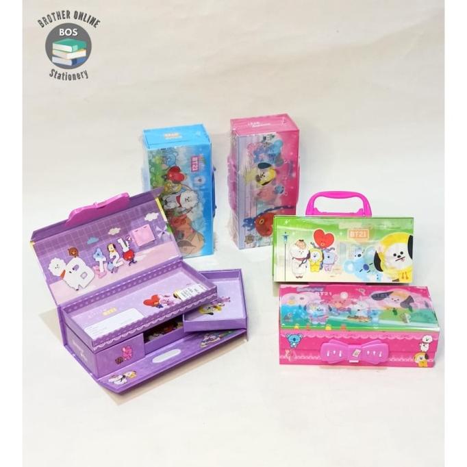 

BOS Kotak Pensil Karton 3 Susun Lampu Disco Kunci Pin/Tempat Pensil