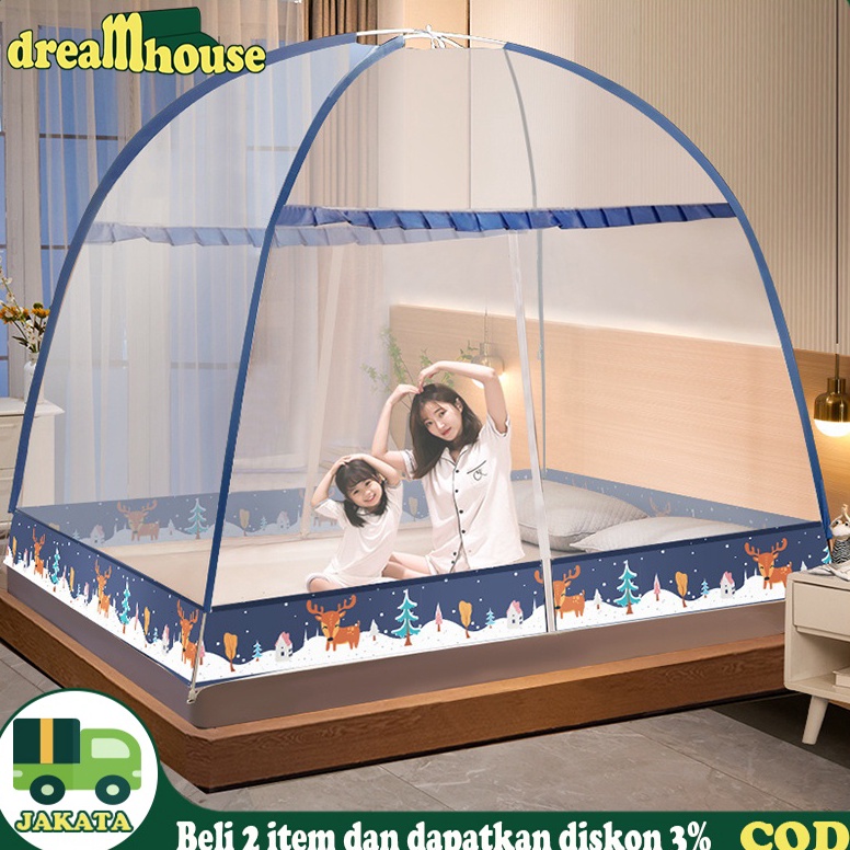 LANGSUNG ORDER 180CM/200CM Kelambu Tenda / Kelambu Lipat Kelambu Anti Nyamuk, Kelambu Bayi, kelambu 