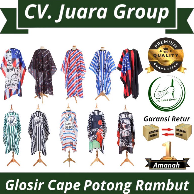 SP62 KEP KIP KAIN APRON BARBERSHOP SALON PANGKAS JUBAH POTONG RAMBUT ORIGINAL S 92
