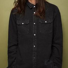 Boyscloset Original Zara Ripped Shirt Jacket Denim Size Xs, S, M, L, Xl Black Limited Edition