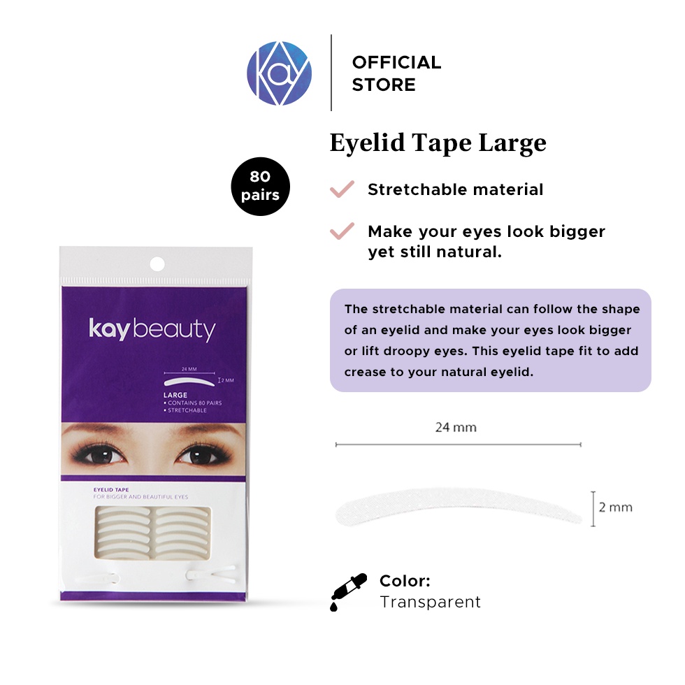 [Z㊚NH.㊚) Kay Beauty 80 Pairs Eyelid Tape Large Skot Mata pasti.diikirim